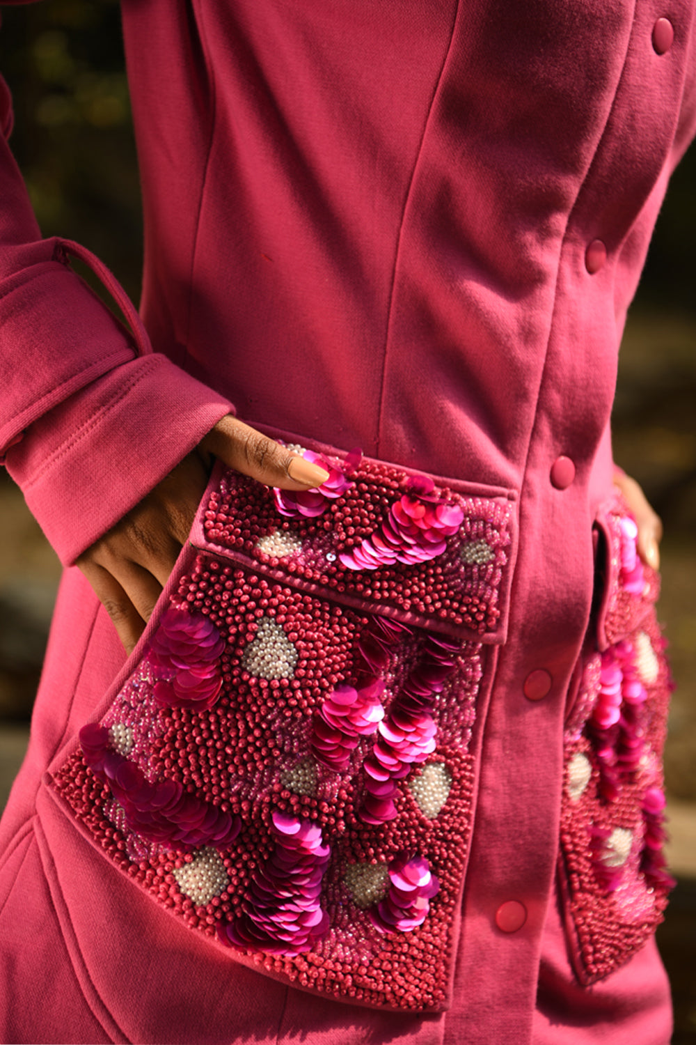 Pink Embellished Jacket Dress