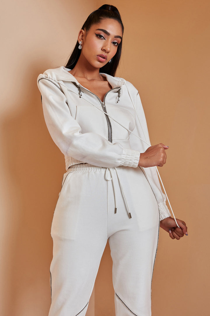 White Embellished Tracksuit