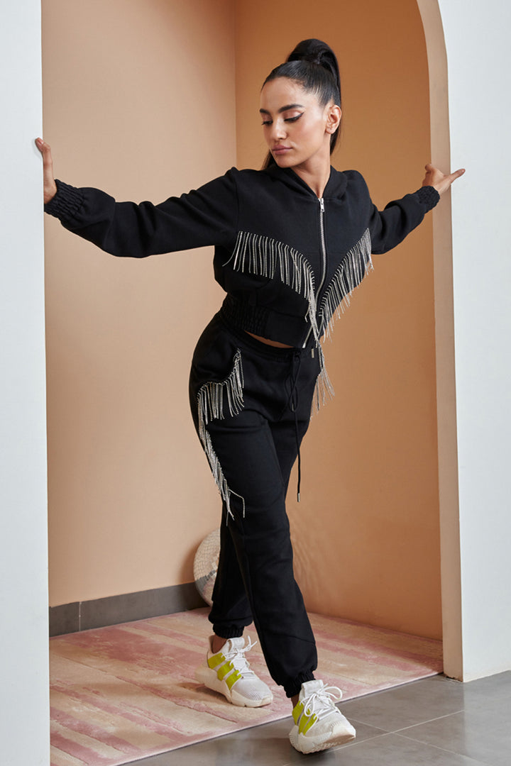 Black Tassels Tracksuit