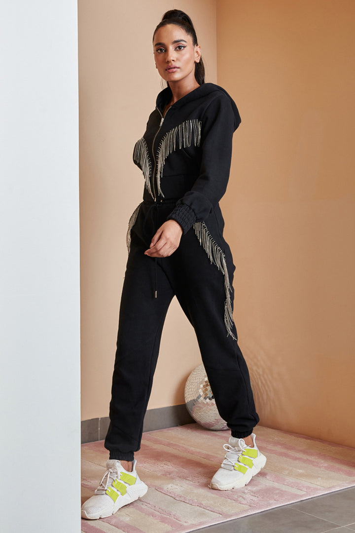 Black Tassels Tracksuit