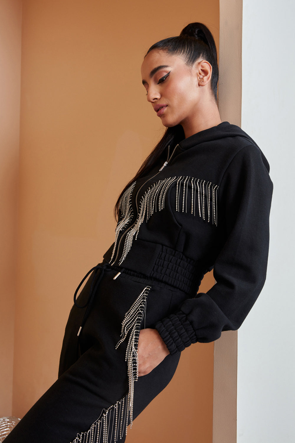 Black Tassels Tracksuit