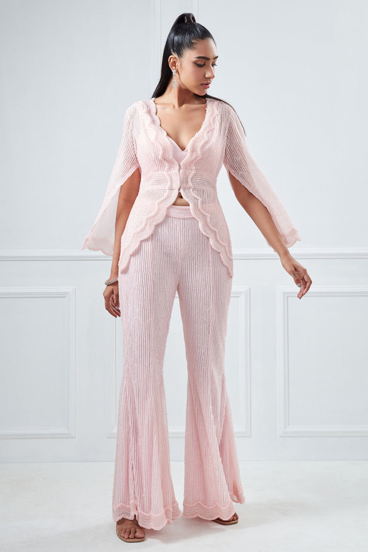 Baby Pink Jacket And Pant Set